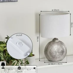 Lampes En Tissu-hofstein Lampe de table Lahnus Chrome, Argenté, 1 lumière