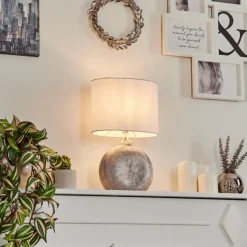 Lampes En Tissu-hofstein Lampe de table Lahnus Chrome, Argenté, 1 lumière