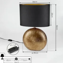 Lampes En Tissu-hofstein Lampe de table Lahnus Or, 1 lumière