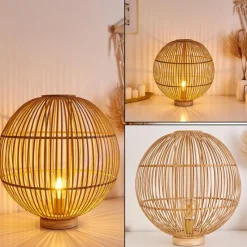 Style Boho-Chic-hofstein Lampe de table Lares Brun clair, 1 lumière