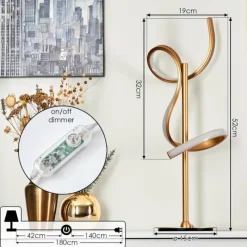 Lampes Art Déco-hofstein Lampe de table Lavaca LED Laiton, 1 lumière