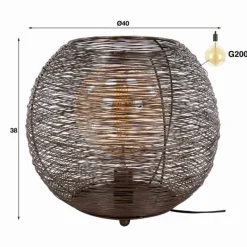 Lampes Industrielles-hofstein Lampe de table Leeville Nickel mat, Noir, 1 lumière