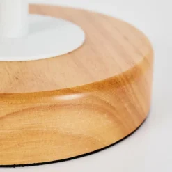 Lampes En Tissu-hofstein Lampe de table Leirado Bois foncé, Blanc, 1 lumière