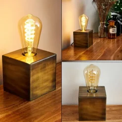 Lampes Vintages & Rétros-hofstein Lampe de table Lemele Bronze, 1 lumière