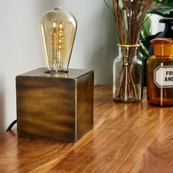 Lampes Vintages & Rétros-hofstein Lampe de table Lemele Bronze, 1 lumière