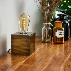 Lampes Vintages & Rétros-hofstein Lampe de table Lemele Bronze, 1 lumière