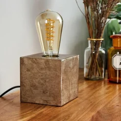 Lampes Vintages & Rétros-hofstein Lampe de table Lemele Nickel mat, 1 lumière