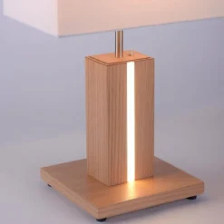 Luminaires Rustiques-Luminaires Leuchten Direkt Lampe de table Leuchten Direkt AMADA Bois clair, 1 lumière
