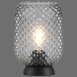 Suspension Verre Fumé-Luminaires Leuchten Direkt Lampe de table Leuchten Direkt REISHI Noir, 1 lumière