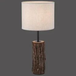 Lampes En Tissu-Luminaires Leuchten Direkt Lampe de table Leuchten-Direkt BARK Écru, Noir, 1 lumière