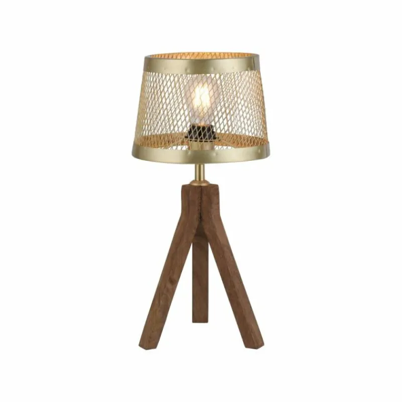 Luminaires Rustiques-Luminaires Leuchten Direkt Lampe de table Leuchten-Direkt FREDERIK Bois foncé, 1 lumière