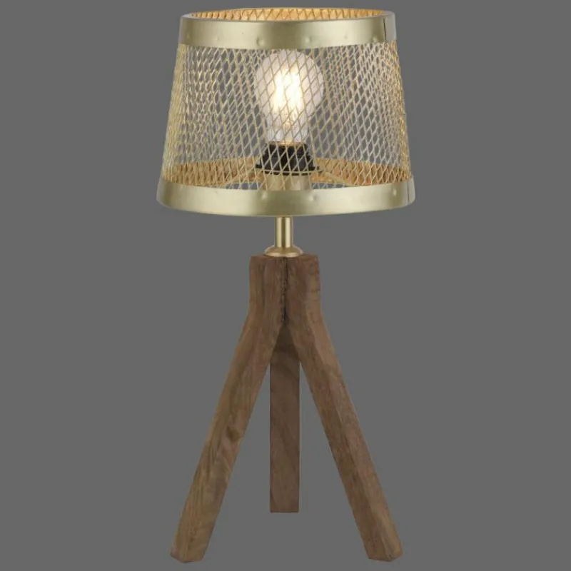 Luminaires Rustiques-Luminaires Leuchten Direkt Lampe de table Leuchten-Direkt FREDERIK Bois foncé, 1 lumière
