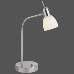 Luminaires Leuchten Direkt Lampe de table Leuchten-Direkt KARO Acier brossé, 1 lumière