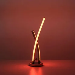 Luminaires Leuchten Direkt Lampe de table Leuchten-Direkt LOLAsmart-SWING LED Acier brossé, 1 lumière, Télécommandes, Changeur de couleurs