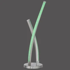 Luminaires Leuchten Direkt Lampe de table Leuchten-Direkt LOLAsmart-SWING LED Acier brossé, 1 lumière, Télécommandes, Changeur de couleurs