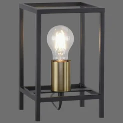 Luminaires Leuchten Direkt Lampe de table Leuchten-Direkt FABIO Laiton, Noir, 1 lumière* Lampes À Poser