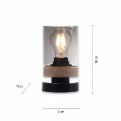 Suspension Verre Fumé-Luminaires Leuchten Direkt Lampe de table Leuchten-Direkt PASQUAL Noir, 1 lumière