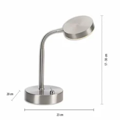 Luminaires Leuchten Direkt Lampe de table Leuchten-Direkt HENSKEN LED Acier brossé, 1 lumière* Éclairage Led