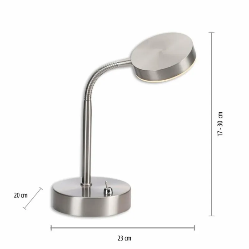 Luminaires Leuchten Direkt Lampe de table Leuchten-Direkt HENSKEN LED Acier brossé, 1 lumière* Éclairage Led