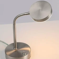 Luminaires Leuchten Direkt Lampe de table Leuchten-Direkt HENSKEN LED Acier brossé, 1 lumière* Éclairage Led