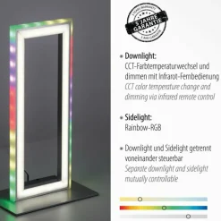 Luminaires Leuchten Direkt Lampe de table Leuchten-Direkt FELIX60 LED Acier brossé, 2 lumières, Télécommandes, Changeur de couleurs* Lampes À Poser
