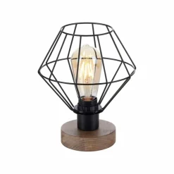 Lampes En Bois-Luminaires Leuchten Direkt Lampe de table Leuchten-Direkt KASKA Bois foncé, Noir, 1 lumière