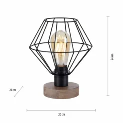 Lampes En Bois-Luminaires Leuchten Direkt Lampe de table Leuchten-Direkt KASKA Bois foncé, Noir, 1 lumière