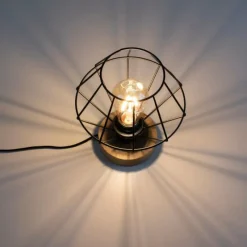 Lampes En Bois-Luminaires Leuchten Direkt Lampe de table Leuchten-Direkt KASKA Bois foncé, Noir, 1 lumière