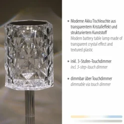 Luminaires Leuchten Direkt Lampe de table Leuchten-Direkt KRISTALA Transparent, 1 lumière* Lampes À Poser