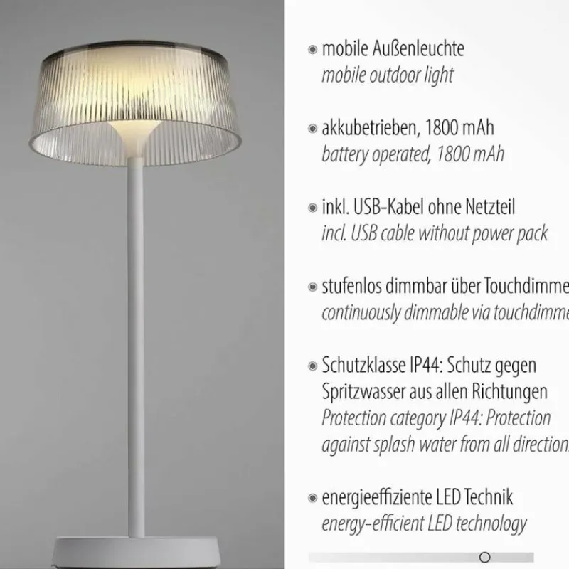Luminaires Leuchten Direkt Lampe de table Leuchten-Direkt DORA LED Blanc, 1 lumière