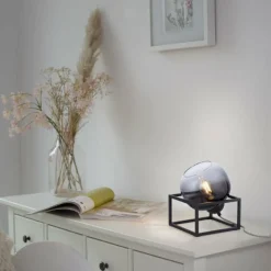 Suspension Verre Fumé-Luminaires Leuchten Direkt Lampe de table Leuchten-Direkt ZEA Noir, 1 lumière