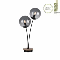 Suspension Verre Fumé-Luminaires Leuchten Direkt Lampe de table Leuchten-Direkt GREEN WIDOW Écru, Noir, 2 lumières