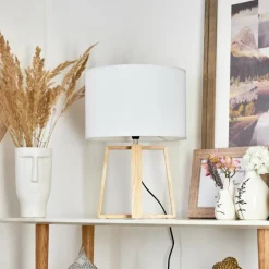 Lampes En Tissu-hofstein Lampe de table Leukerbad Écru, 1 lumière