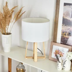 Lampes En Tissu-hofstein Lampe de table Leukerbad Écru, 1 lumière