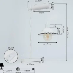 Luminaires Rustiques-hofstein Lampe de table Lomas Blanc, 1 lumière