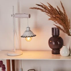 Luminaires Rustiques-hofstein Lampe de table Lomas Blanc, 1 lumière