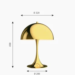 Luminaires Louis Poulsen Lampe de table Louis Poulsen Panthella 320 Laiton, 1 lumière