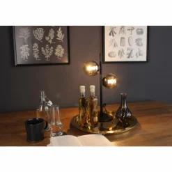 Suspension Verre Fumé-Luce Design Lampe de table NEPTUN Noir, 2 lumières