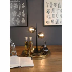 Suspension Verre Fumé-Luce Design Lampe de table NEPTUN Noir, 2 lumières