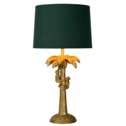 Lampes En Tissu-Luminaires Lucide Lampe de table Lucide COCONUT Or, Laiton, 1 lumière