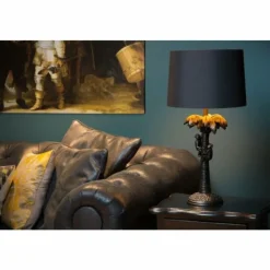 Lampes En Tissu-Luminaires Lucide Lampe de table Lucide COCONUT Noir, 1 lumière