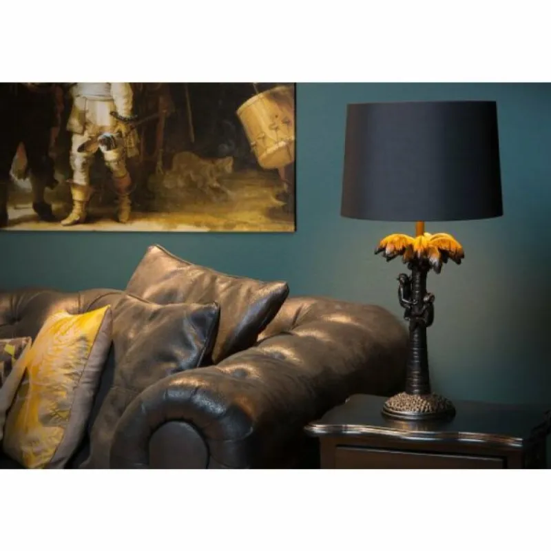 Lampes En Tissu-Luminaires Lucide Lampe de table Lucide COCONUT Noir, 1 lumière