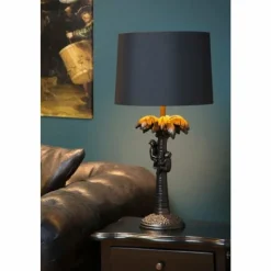 Lampes En Tissu-Luminaires Lucide Lampe de table Lucide COCONUT Noir, 1 lumière