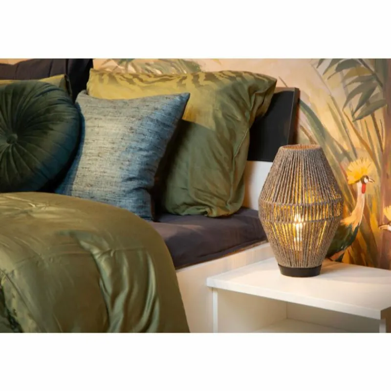 Style Boho-Chic-Luminaires Lucide Lampe de table Lucide CORDULLE Noir, 1 lumière