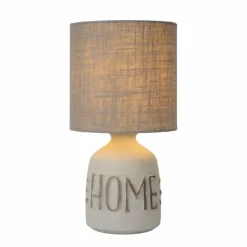 Lampes En Tissu-Luminaires Lucide Lampe de table Lucide COSBY Gris, 1 lumière