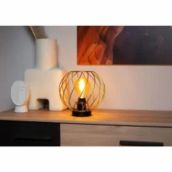 Lampes Dorées-Luminaires Lucide Lampe de table Lucide DANZA Noir, 1 lumière