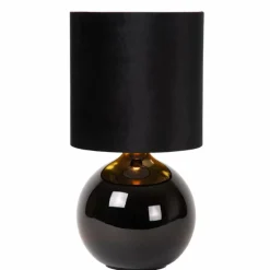 Lampes En Tissu-Luminaires Lucide Lampe de table Lucide ESTERAD Noir, 1 lumière