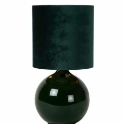 Lampes En Tissu-Luminaires Lucide Lampe de table Lucide ESTERAD Vert, 1 lumière