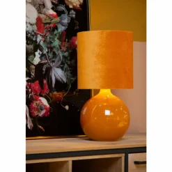 Lampes En Tissu-Luminaires Lucide Lampe de table Lucide ESTERAD Ocre, 1 lumière