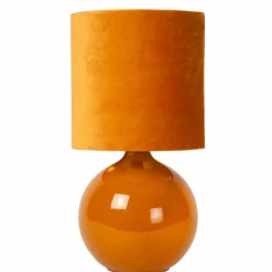 Lampes En Tissu-Luminaires Lucide Lampe de table Lucide ESTERAD Ocre, 1 lumière